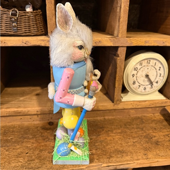 Vintage Inspired Whimsical Rabbit Nutcracker with Pastel Colors - Picture 10 of 15